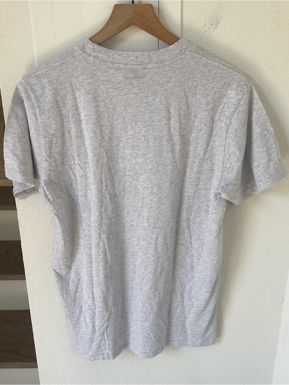 Anine Bing Lili Framed Monogram T-Shirt in Heather Grey NWT - Picture 4 of 9